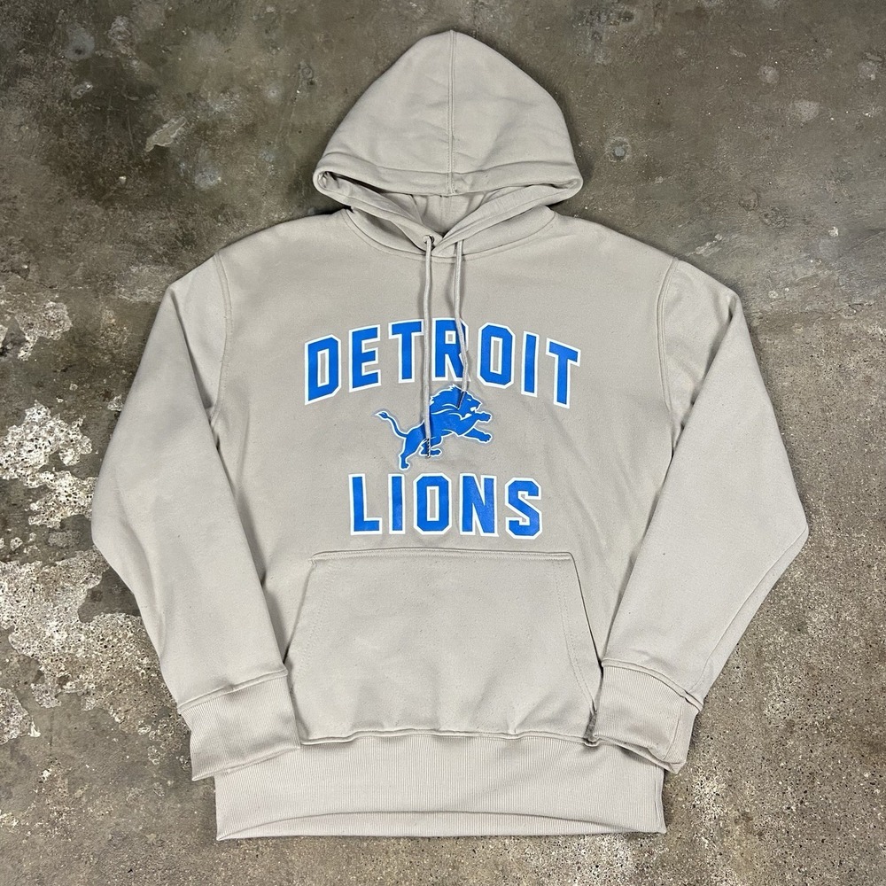 Detroit Lions Sweatshirt Size Small Beige NFL Football Graphic